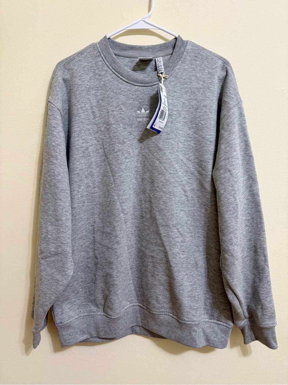 Adidas Women’s Oversized Crewneck Sweater in Light Gray - Picture 3 of 5